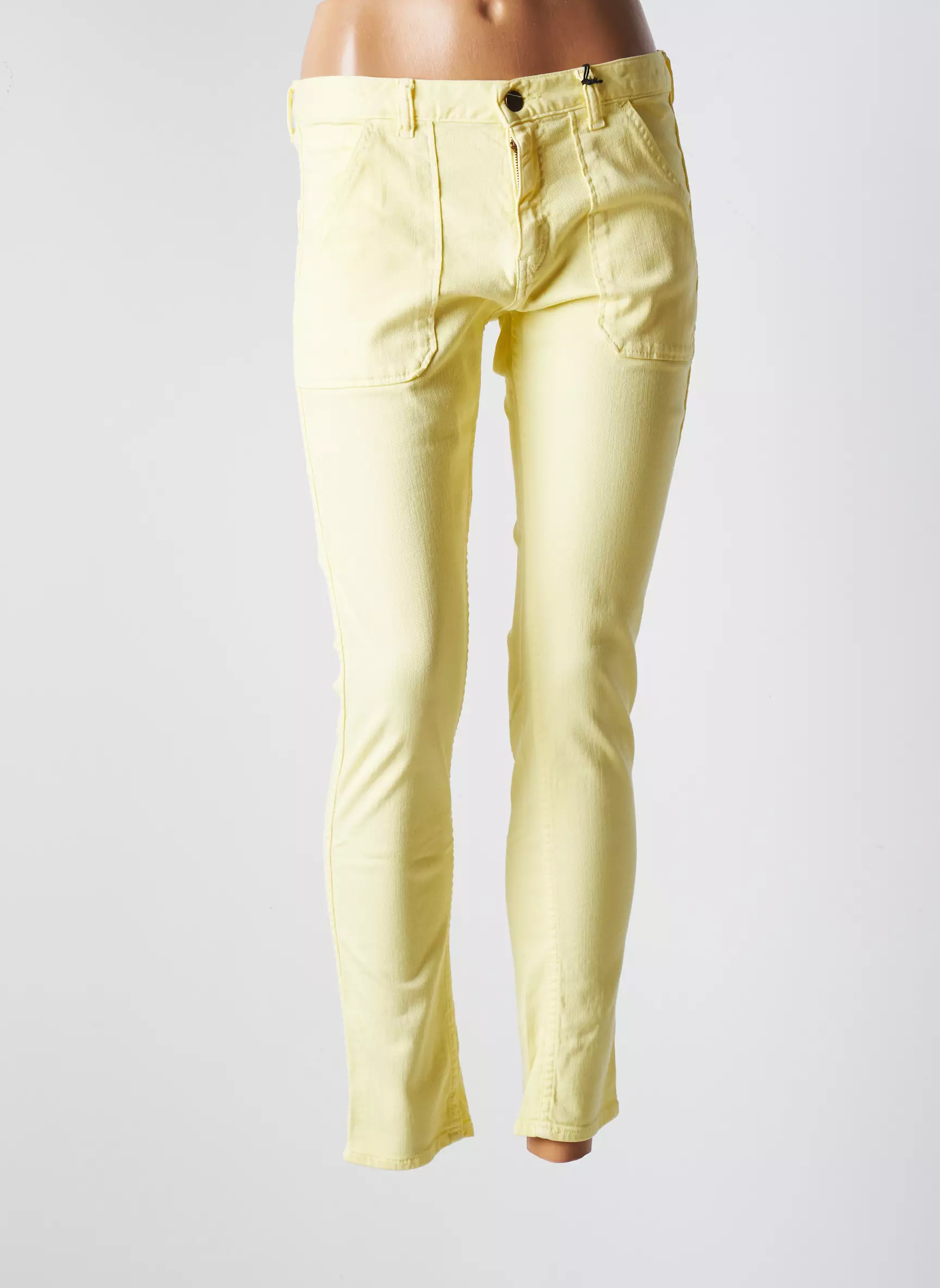 Acquaverde Jeans Coupe Slim Femme couleur jaune