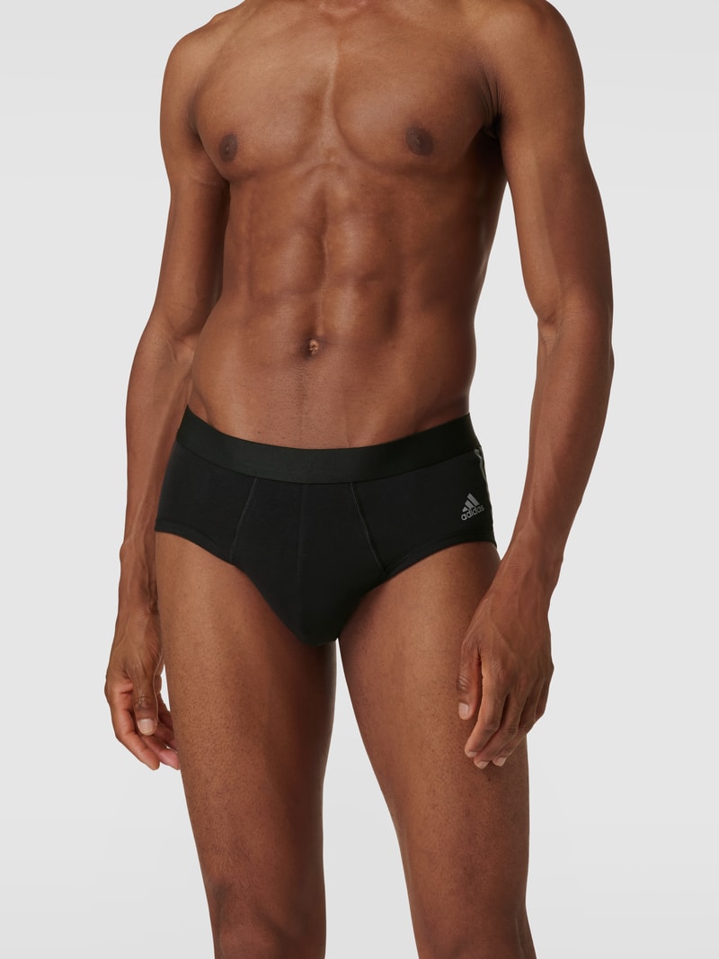 Slip mit kontrastiven Label-Streifen im 3er-Pack in schwarz