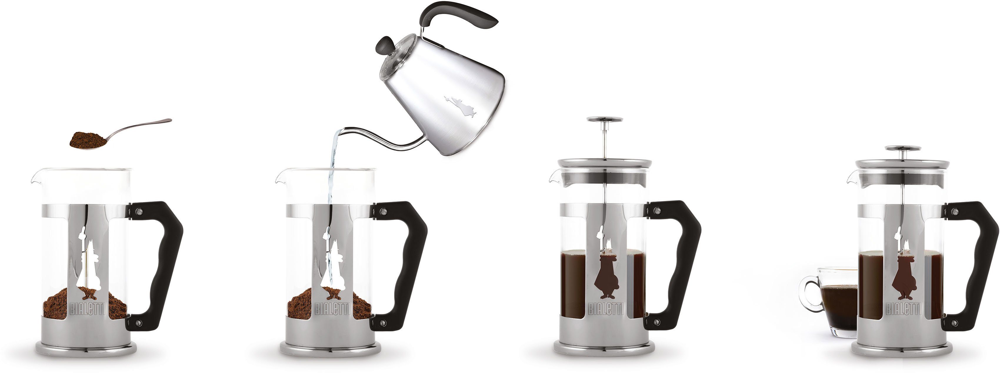 BIALETTI Kaffeebereiter French Press Preziosa, 0,35l Kaffeekanne, 350 ml