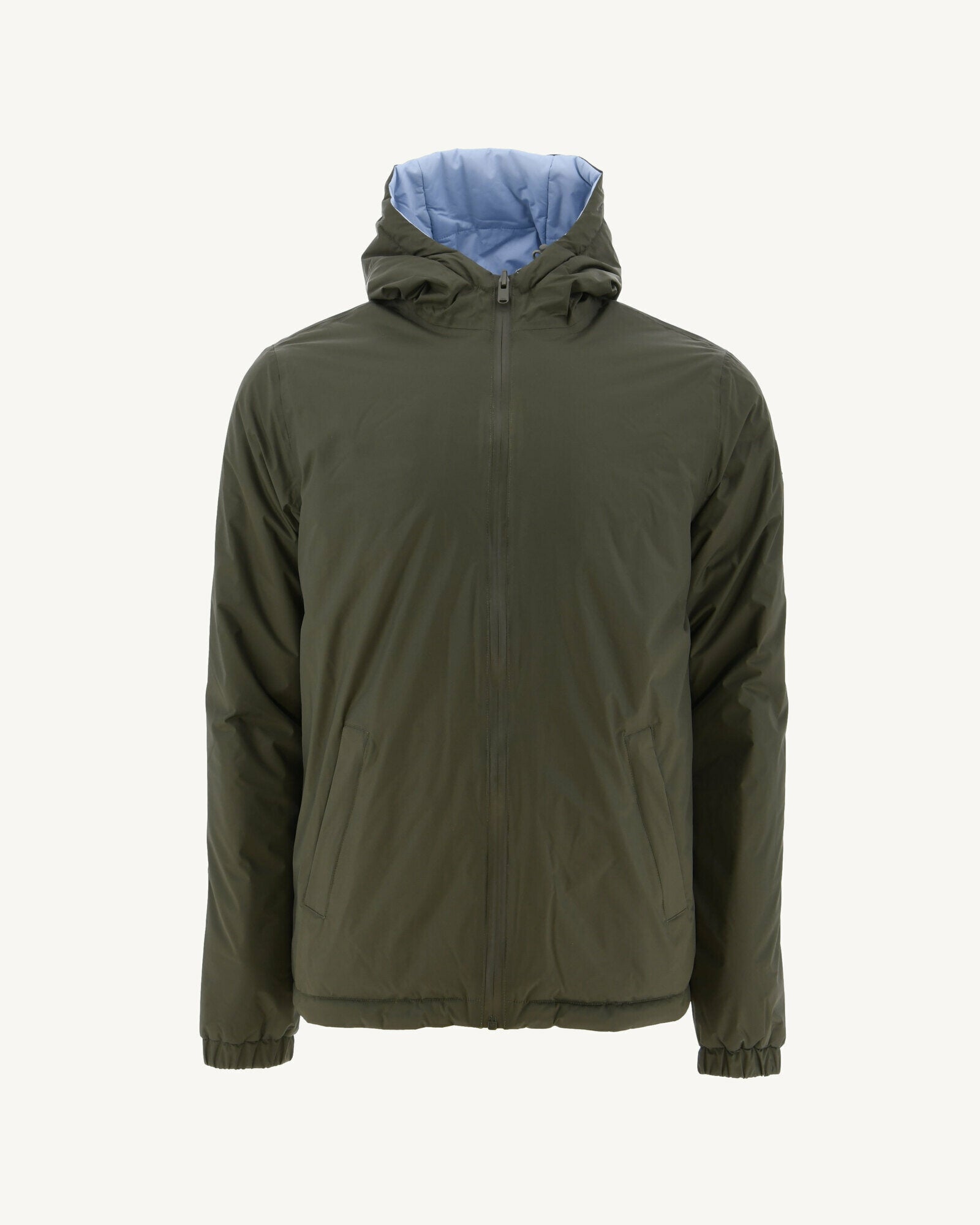Doudoune Ultralight réversible à capuche Army/Bleu clair Vigo