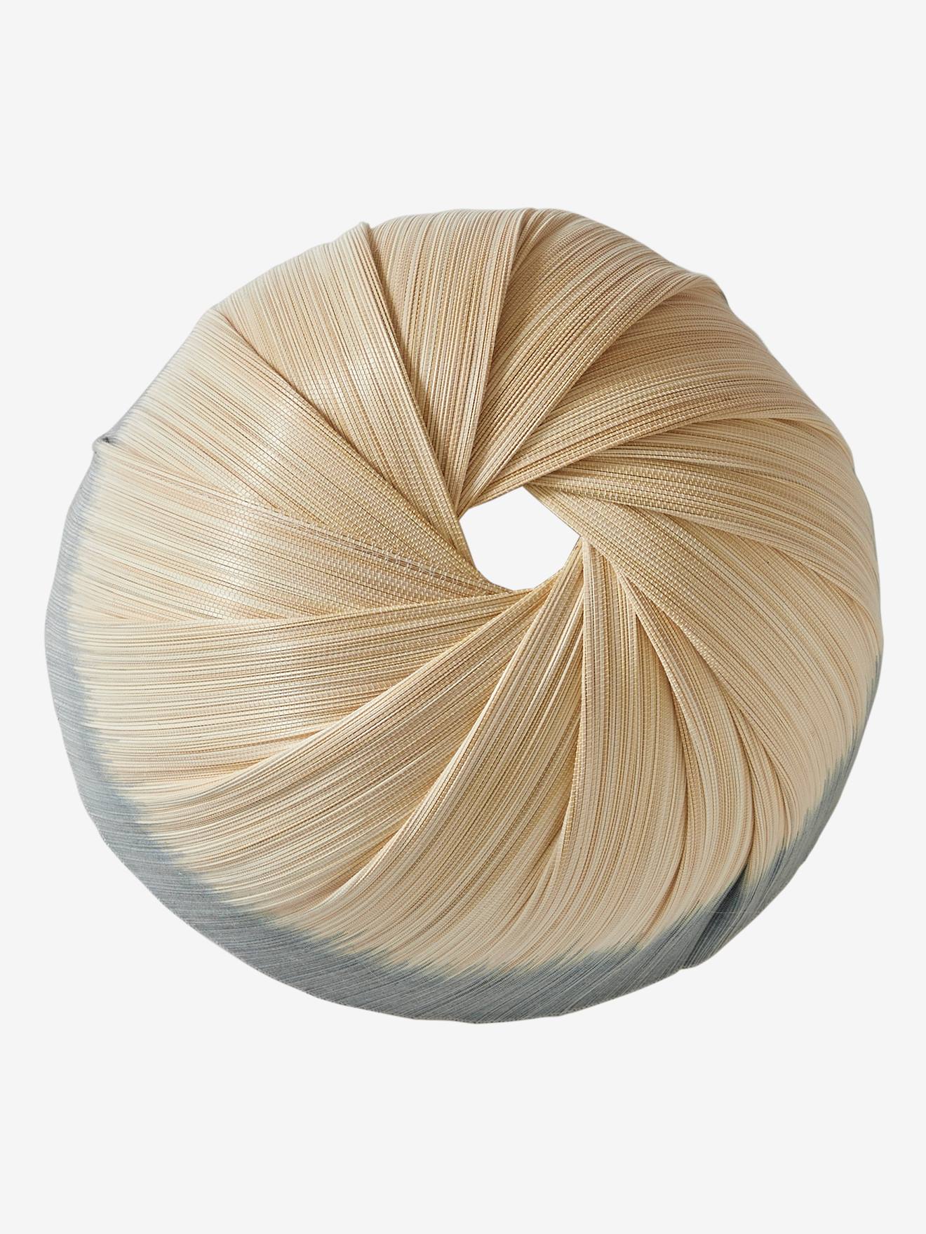 Abat-jour pour suspension en bambou Tie and Dye beige / bleu