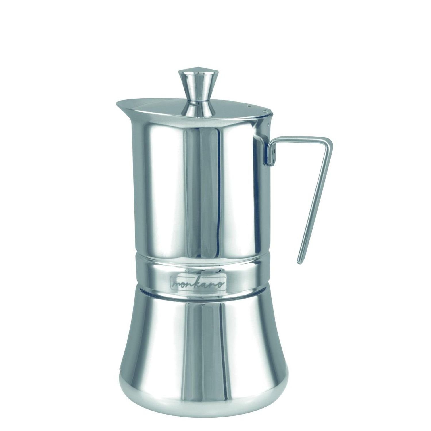 monkano Espressokocher Milano Edelstahl für 3 - 6 Tassen, induktionsgeeignet