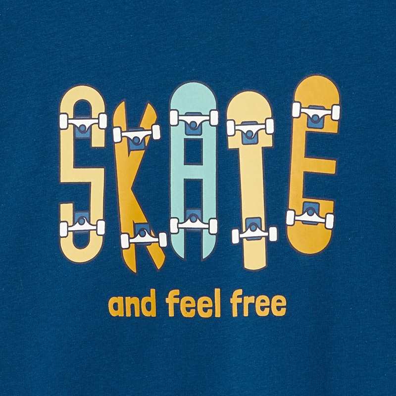 T-shirt motif skate bleu garçon