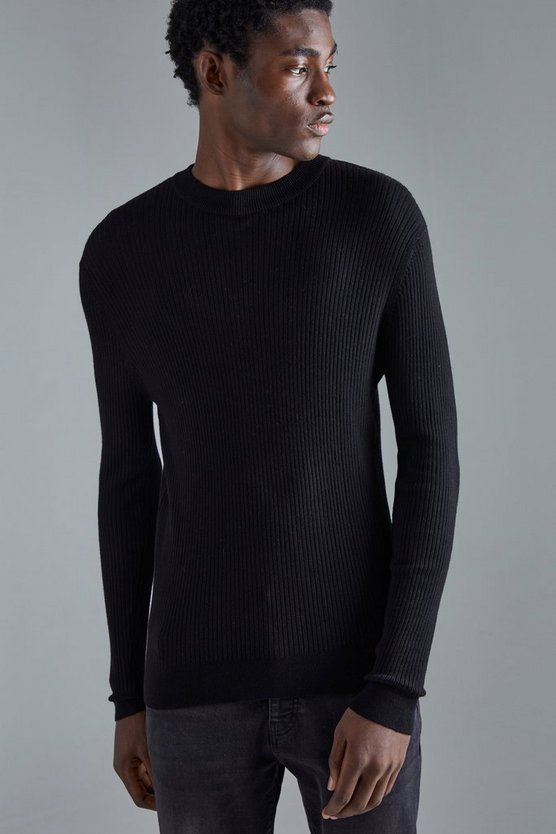 Gerippter Muscle-Fit Pullover