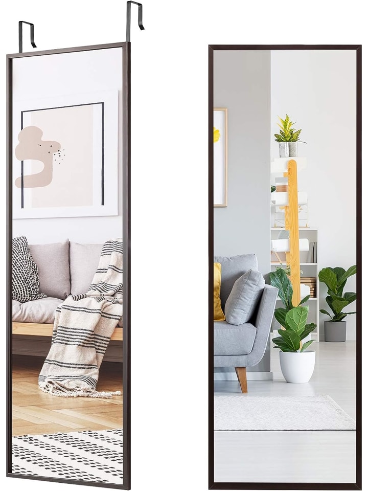 COSTWAY Wandspiegel 107x36,5cm in Braun günstig kaufen onesize