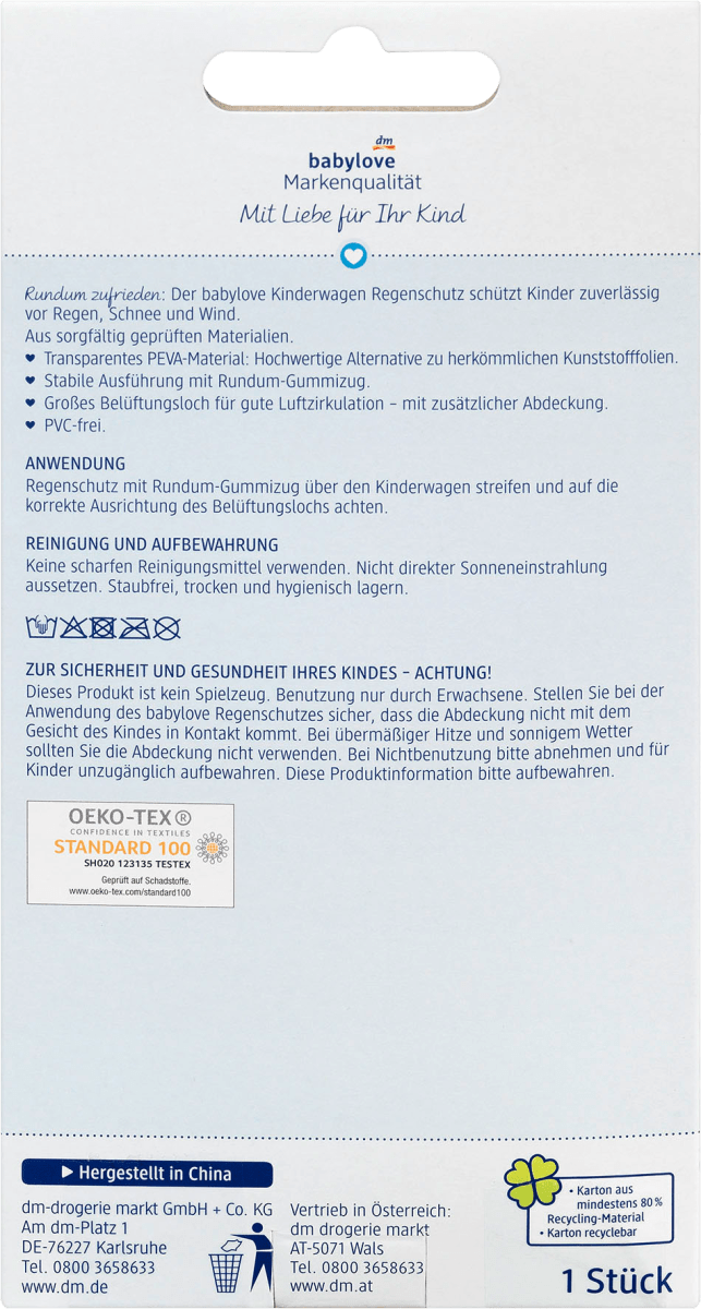 Regenschutz für Kinderwagen, 1 St