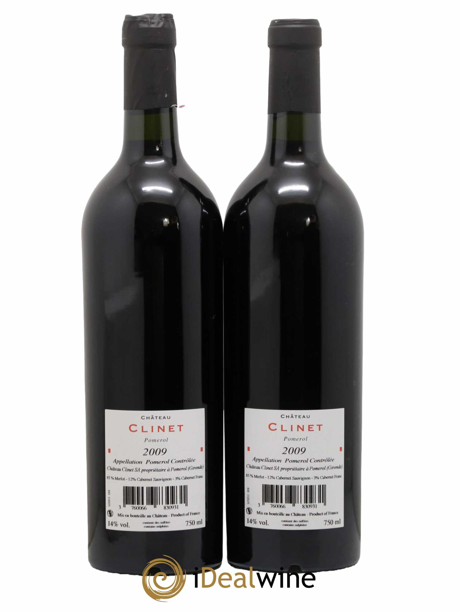 Château Clinet  2009 - Lot de 2 Bouteilles
