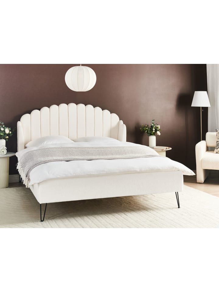 Beliani Doppelbett AMBILLOU in Weiß/Schwarz - (W) 177 x (H) 126 x (L) 214 cm günstig kaufen onesize