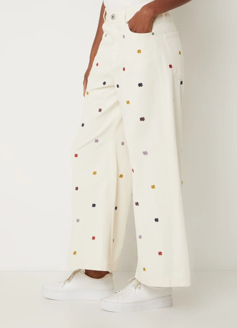 MaxMara  Oggeri high waist wide leg jeans met bloemborduring
