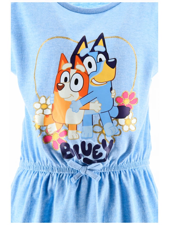 Bluey Sommerkleid Bluey & Bingo mit Glitzer in Hellblau günstig kaufen