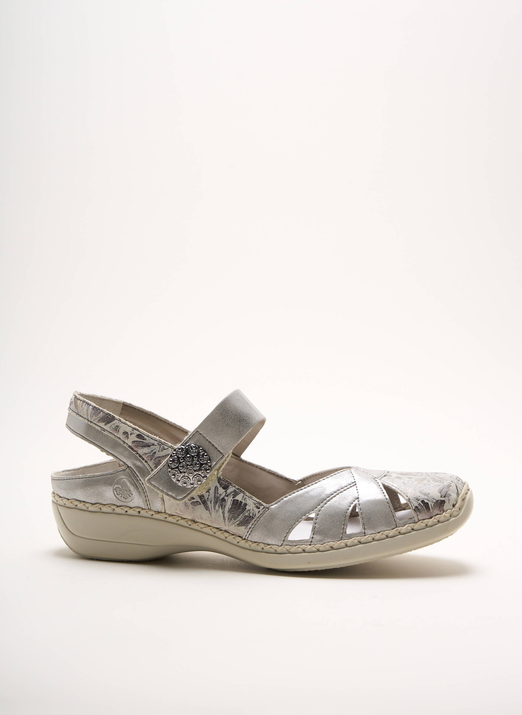 Rieker Sandales Nu Pieds Femme couleur gris