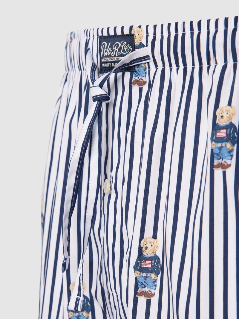 Pyjama-Shorts mit Streifenmuster in dunkelblau