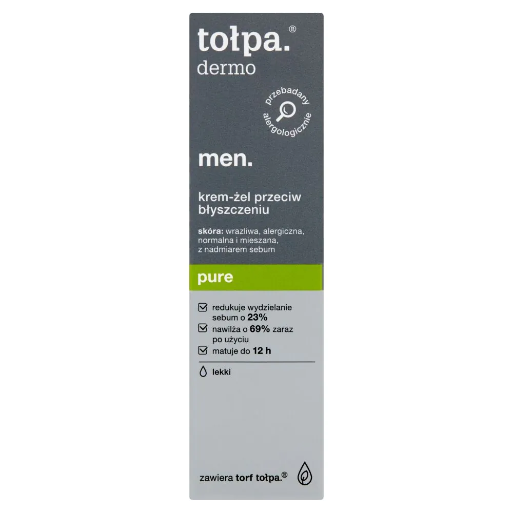 Ενυδατική κρέμα-τζελ Tołpa Men 20+ για ματ όψη
