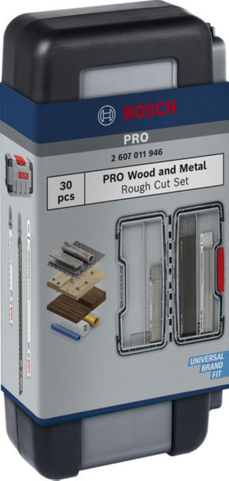 Bosch Blue Accessories 2607011946 PRO fa és fém durva vágókészlet, 100 mm, Toughboxban