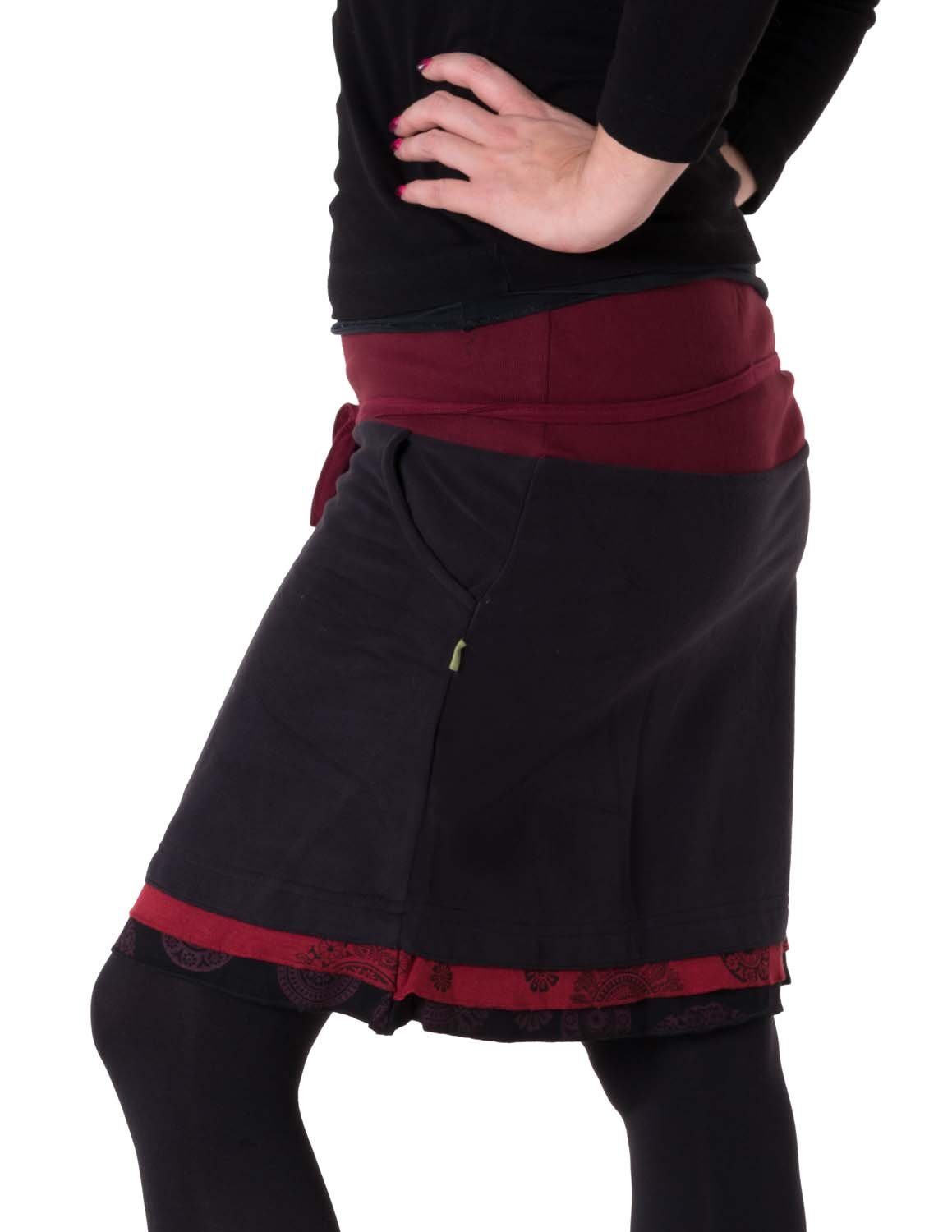 Vishes Minirock Warmer Lagenlook Fleece Rock zum Binden Cacheur, Casual, Hippie, Boho, Goa Style