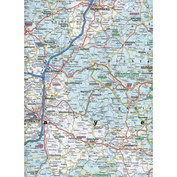 ADAC Regionalkarte Blatt 13 Bayerischer Wald, Bayreuth, Regensburg 1:150 000 - Straßenkarte