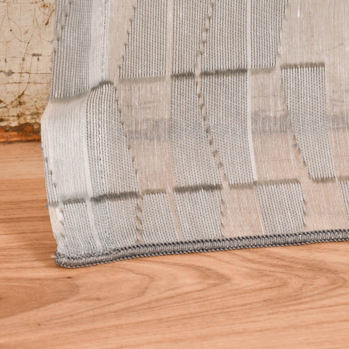 Meterware Rasch Textil Stores Scherli Rechtecke abstrakt grau 300cm, halbtransparent, Kunstfaser, überbreit