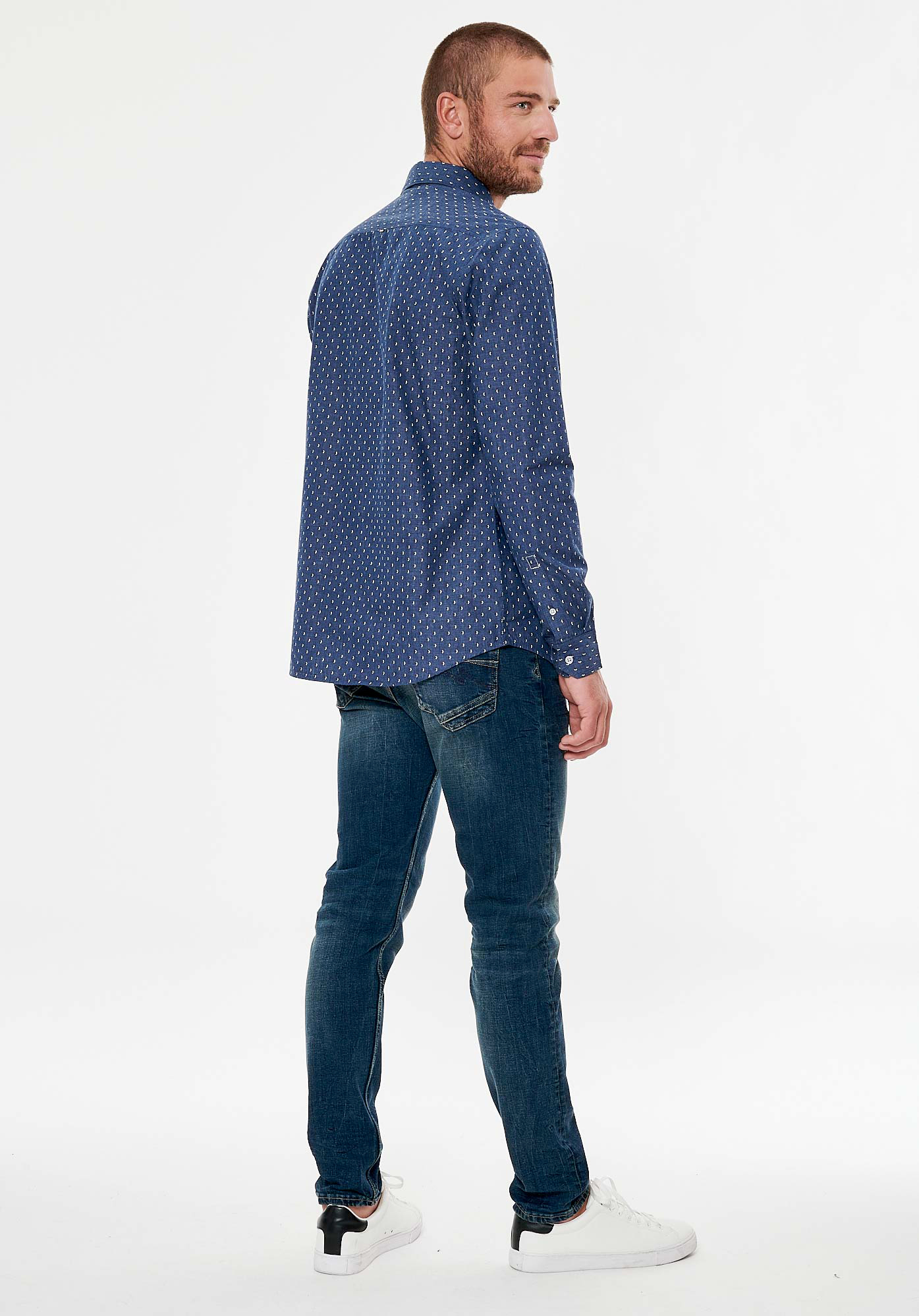 CHARL  Chemise bleue homme 100% coton bio