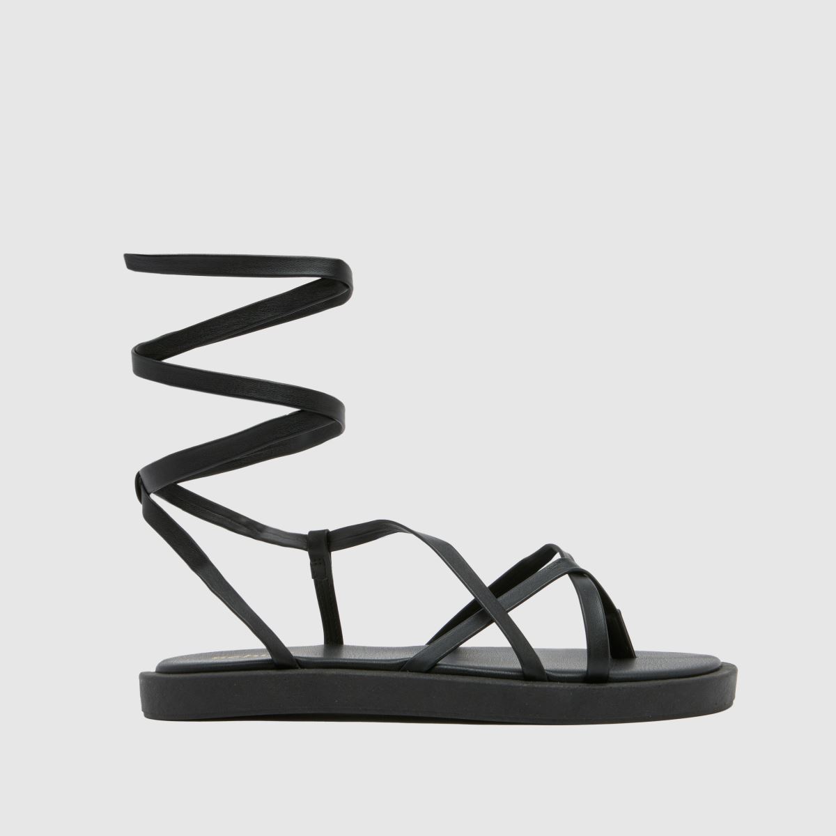 Černé froté sandály s pásky na špičku Schuh
