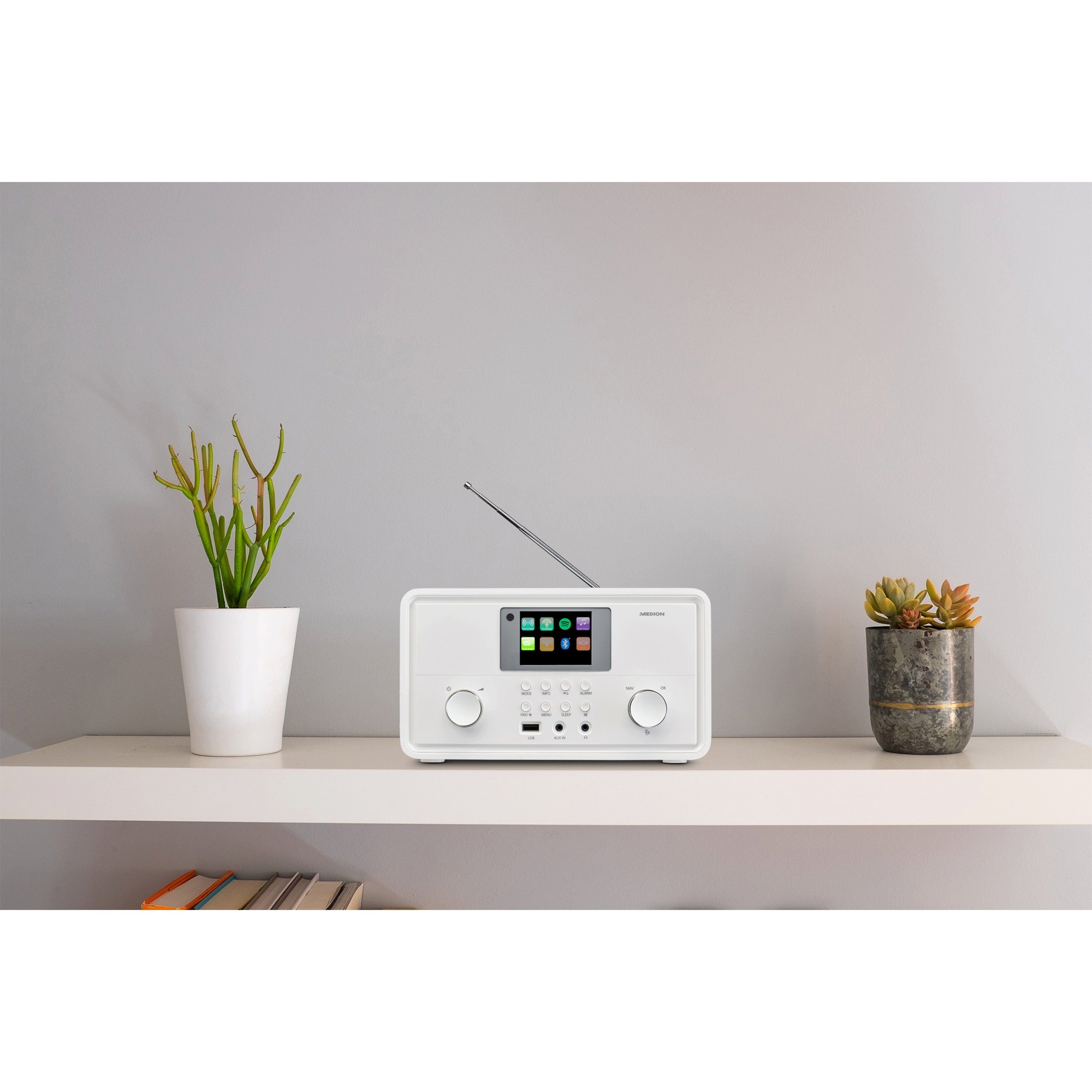 Medion® Internet-Radio (AM/FM, DAB+, MW/UKW, Spotify, 10 W, MD88069)