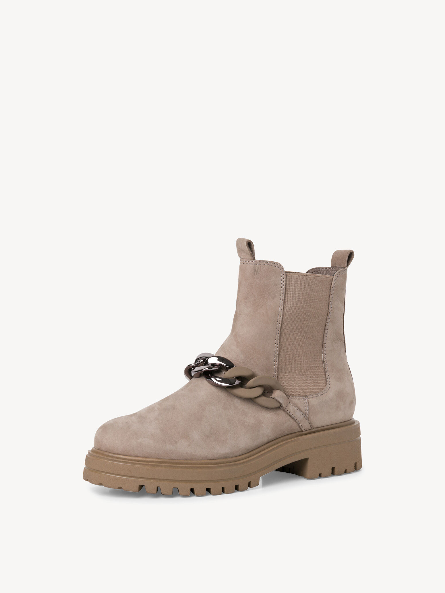 Bottine Chelsea en cuir - beige
