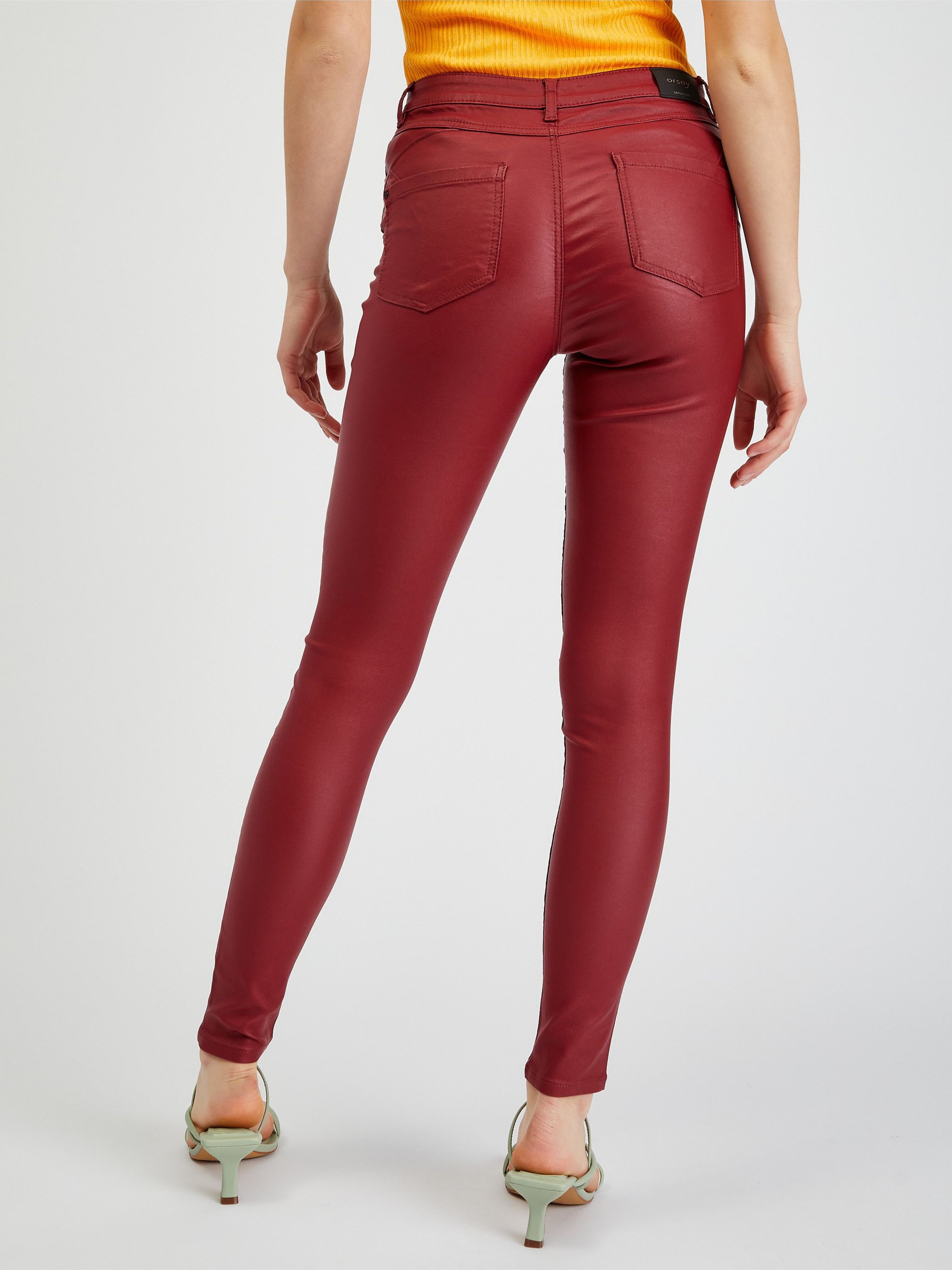 Burgunderfarbene Skinny Fit Hose für Damen ORSAY