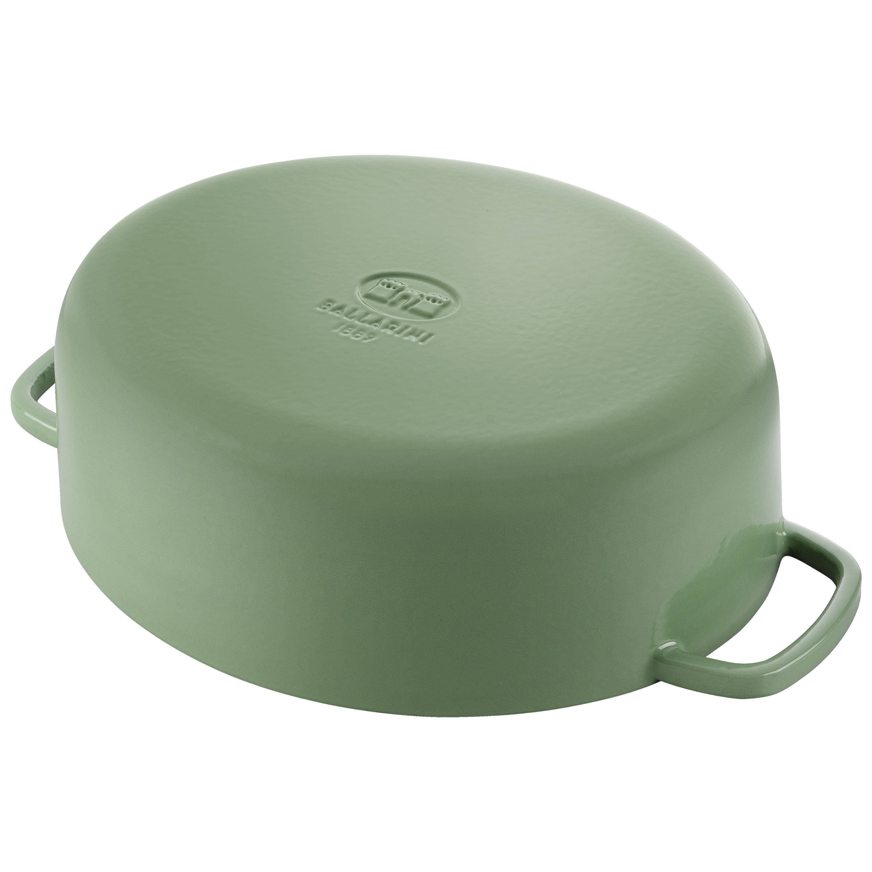 Cocotte 33 cm, oval, Grün, Gusseisen