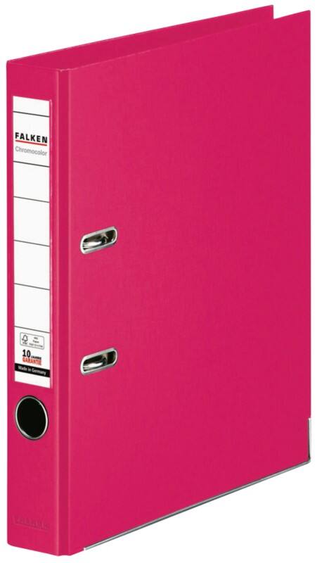 Falken Chromocolor Ordner DIN A4 50 mm Rosa 2 Ringe Pappkarton, PP (Polypropylen)
