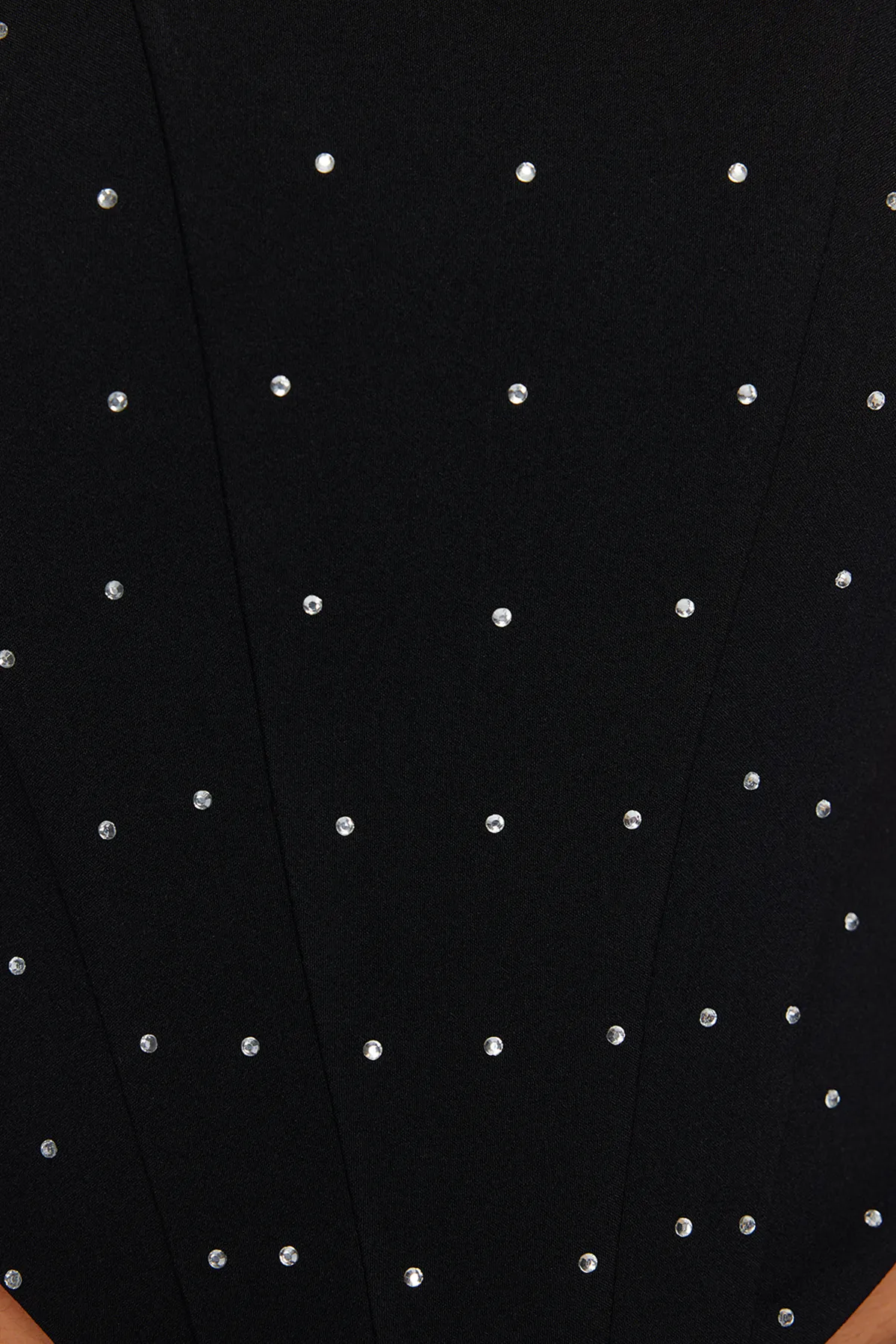 Trendyol Collection  Schwarzes, gewebtes, glänzendes Strass-Korsett mit detailliertem Bustier TPRSS24BS00023