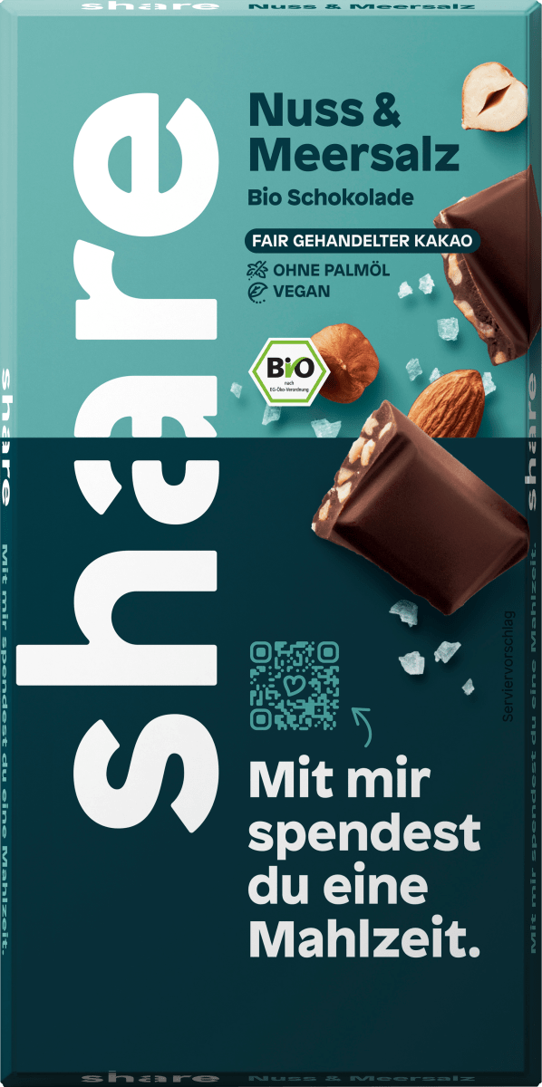 Schokolade, Nuss & Meersalz 55 % Kakao, 100 g