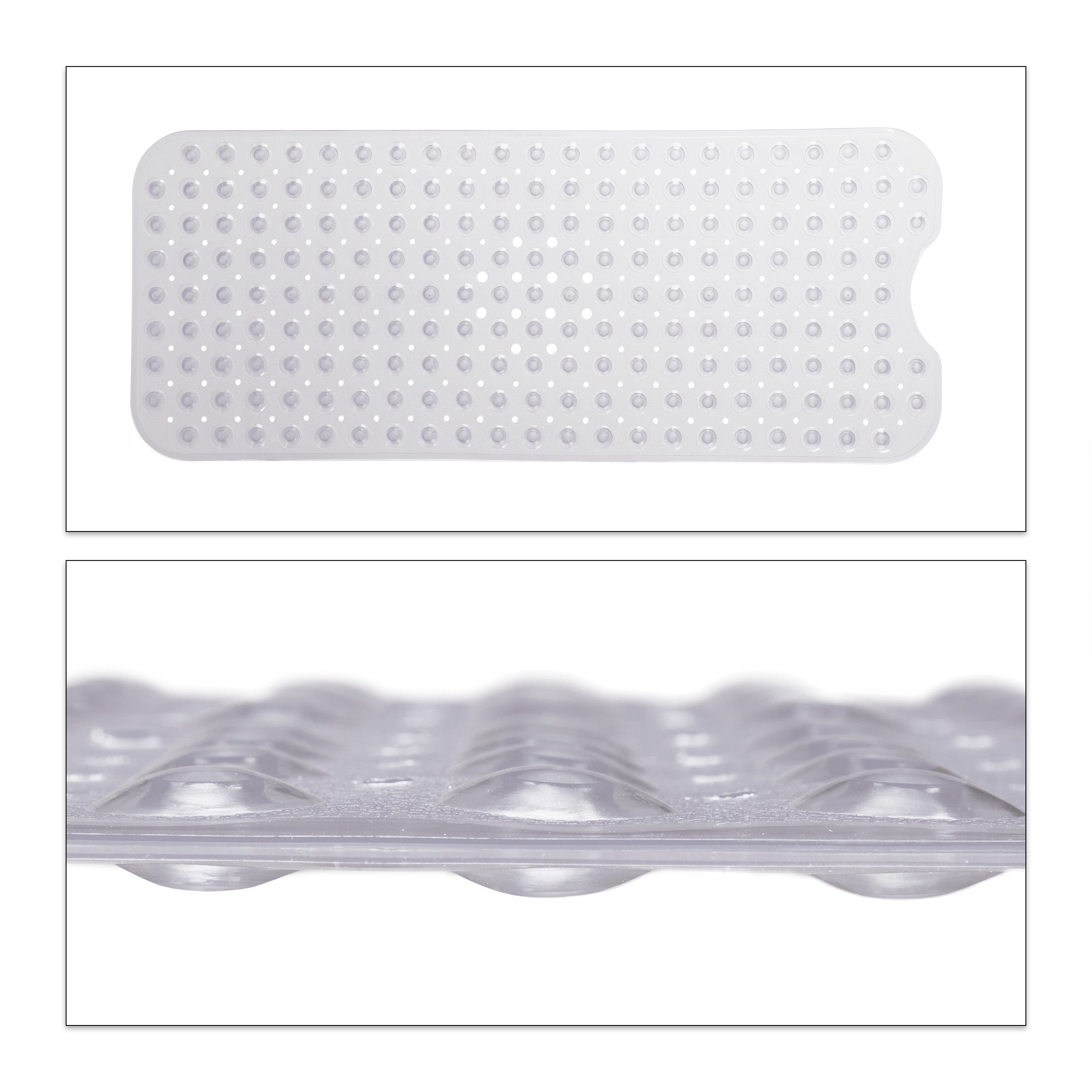 Duschmatte Badewannenmatte XXL relaxdays, Höhe 7 mm, Kunststoff, Transparent