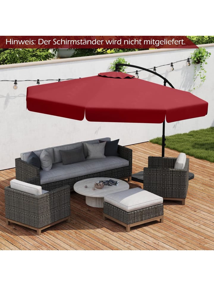 COSTWAY Sonnenschirm 300 cm, inkl. Schutzhülle in Rot günstig kaufen onesize