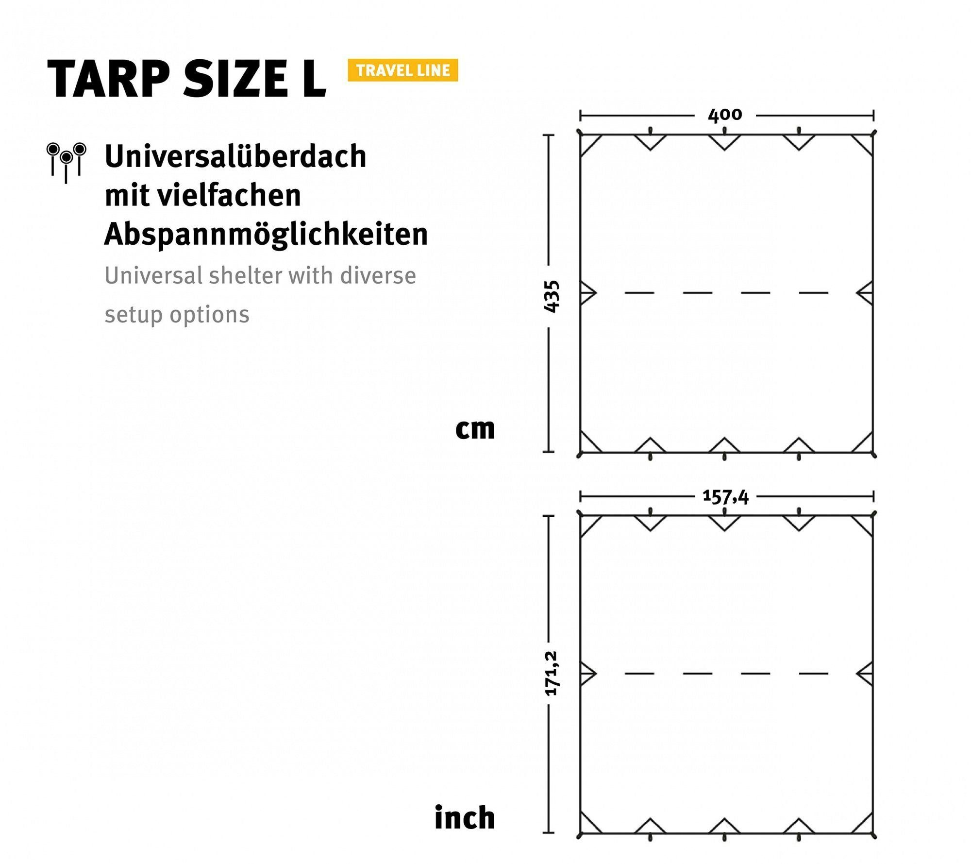Wechsel Tents Tarp-Zelt Tarp L - Travel Line - Universal Zeltdach, 400 x 435 cm, Personen: 6