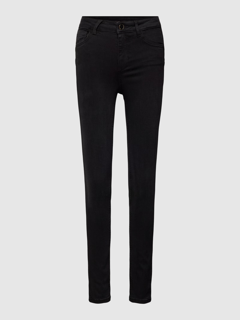 Slim Fit Jeans im 5-Pocket-Design Modell 'DEVINE' in schwarz