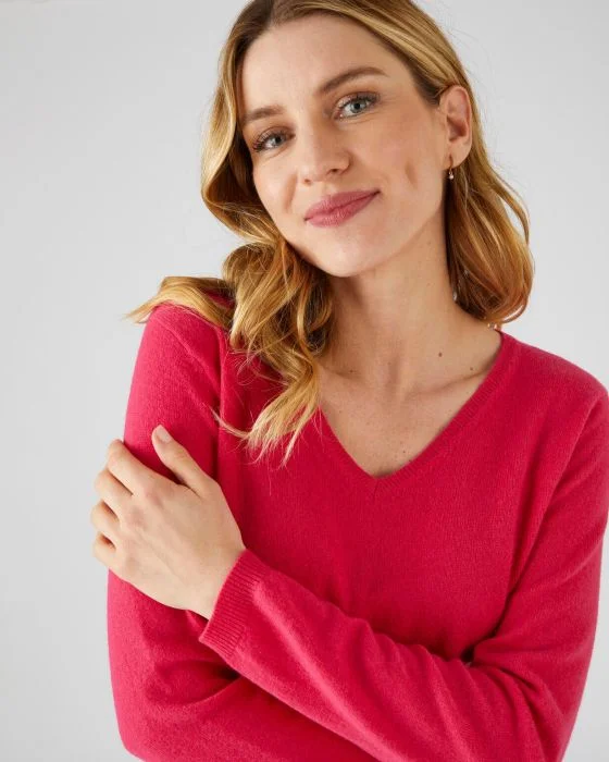 Pull col V en pur cachemire