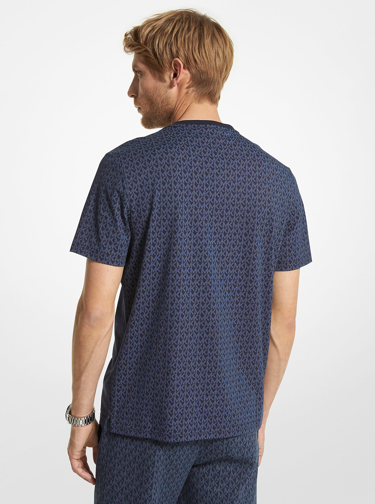 T-skjorte med logo i bomull – MIDNIGHT
