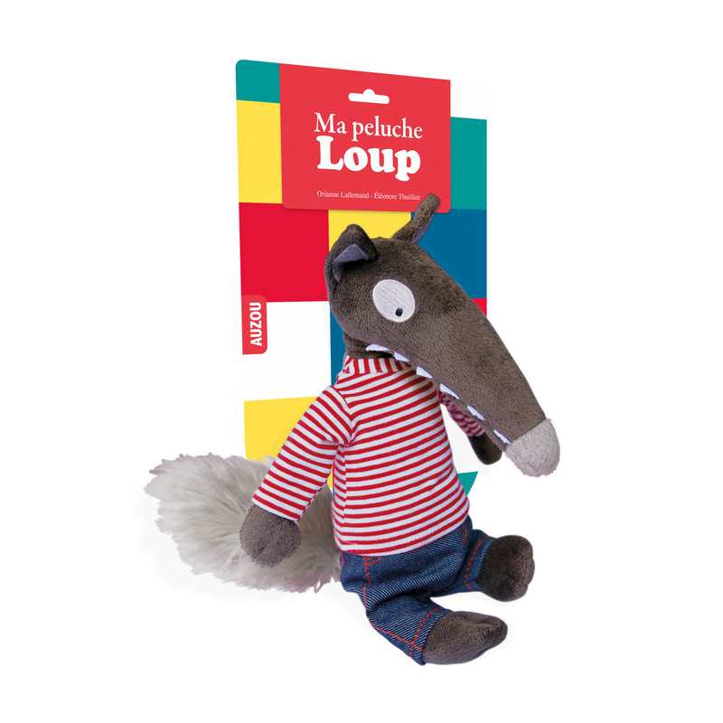 Peluche du Loup marinière et jean - Auzou