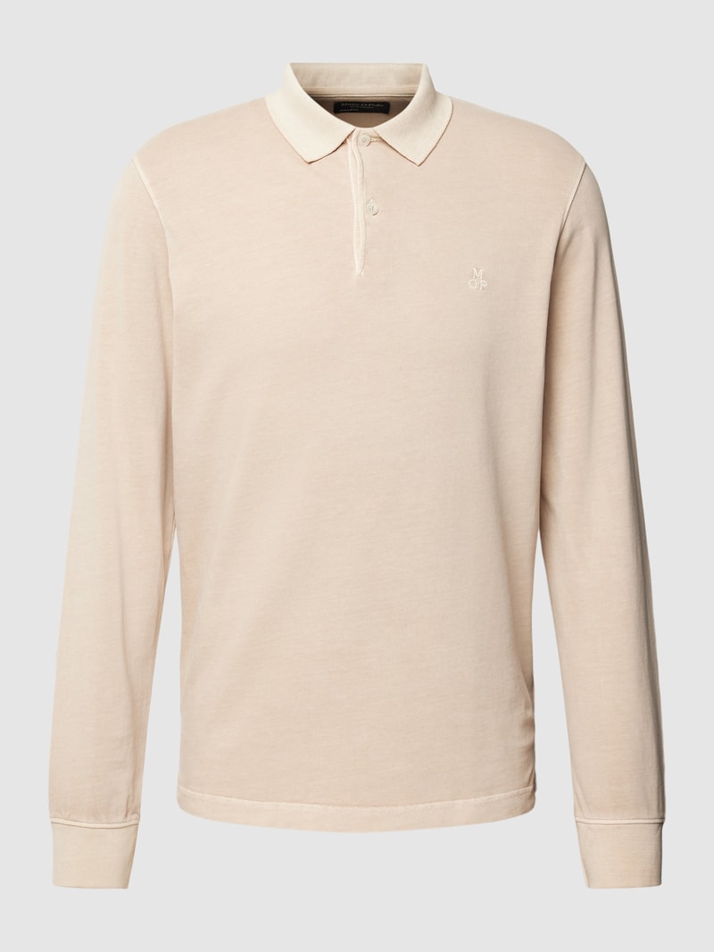 Poloshirt aus Baumwolle mit Label-Detail in sand