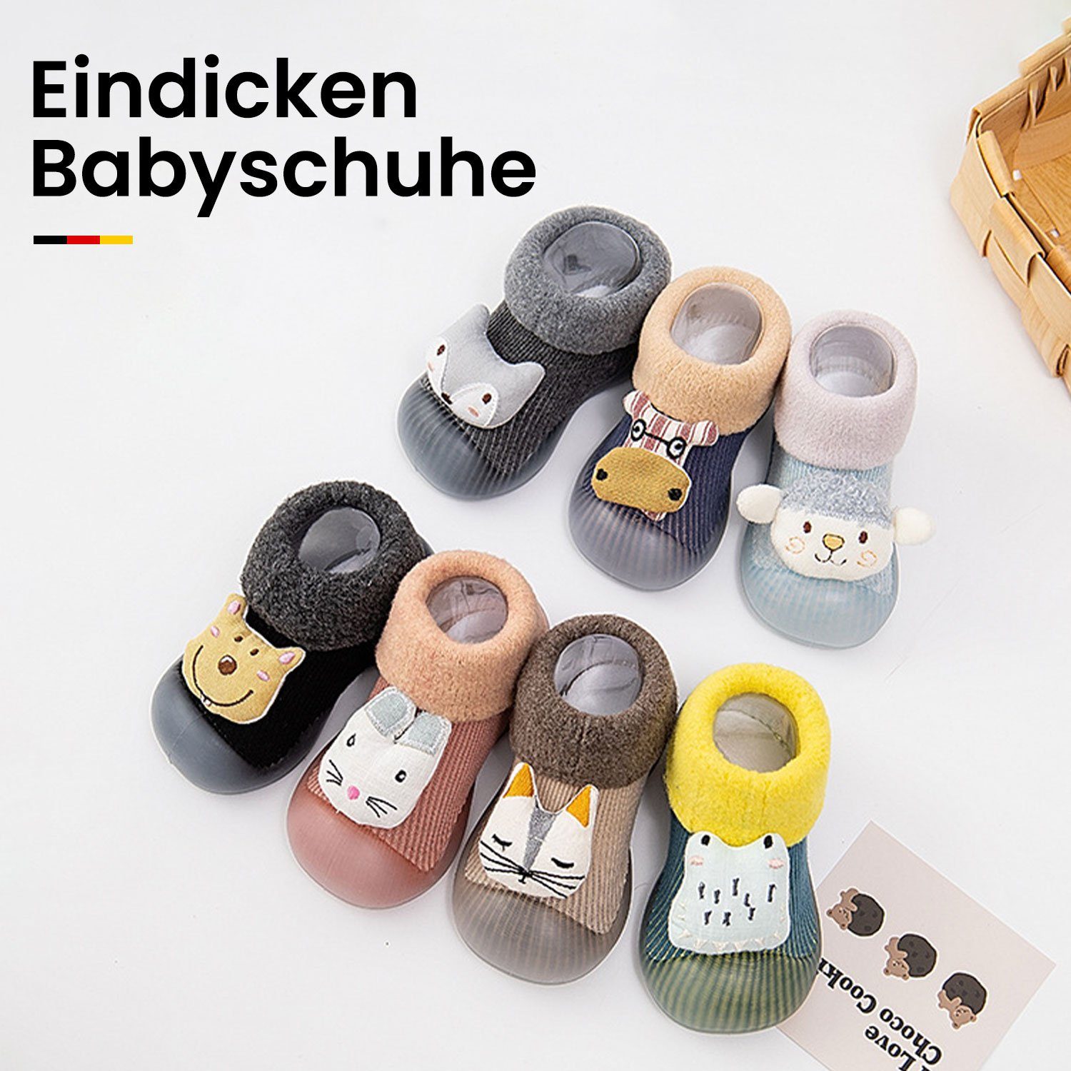 MAGICSHE Warme Kleinkind Hausschuhe Indoor niedlich Schuhe Lauflernschuh