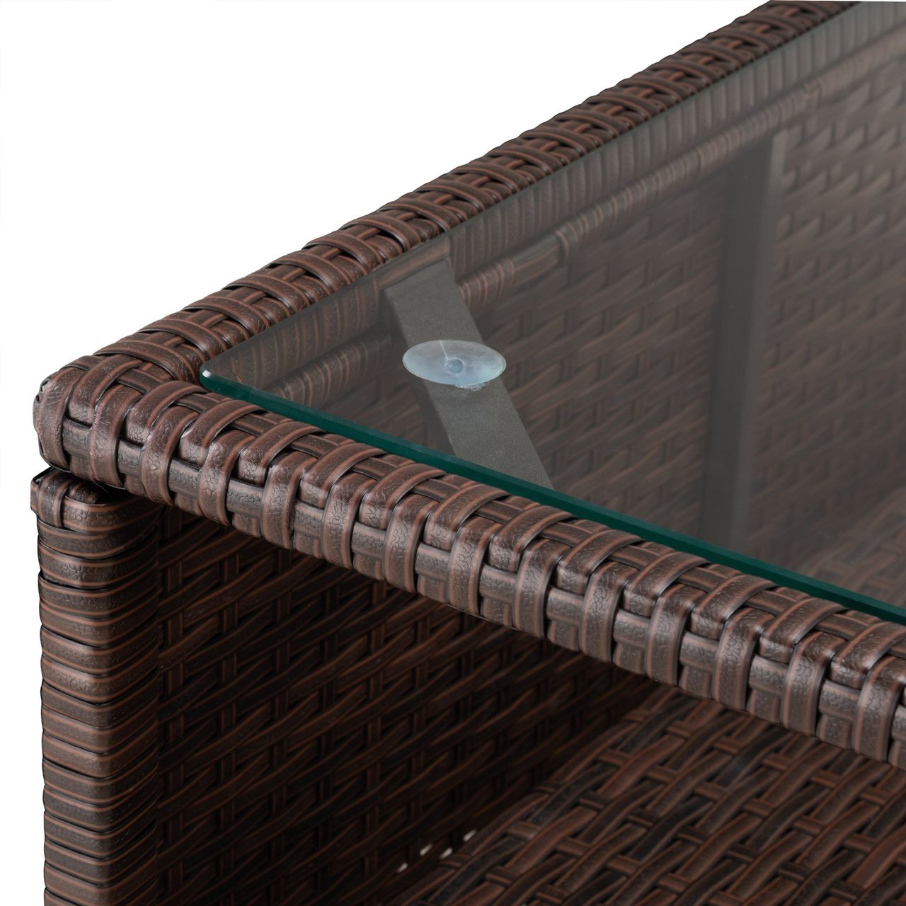 Casaria Polyrattan Ecklounge Braun/Creme dicke Rückenpolster