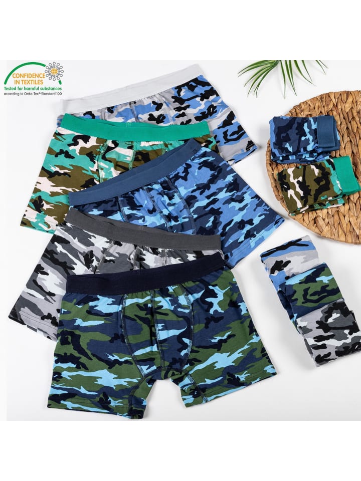 LOREZA 10er Set Boxershorts - Camouflage - Bunt günstig kaufen