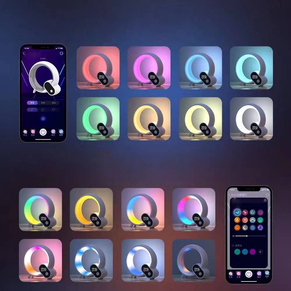 Blusmart Wecker Bluetooth Weck-Nachtlicht Naturgeräusche, Wecker, Snooze-Funktion, bunte Lichter, Einschlafhilfe