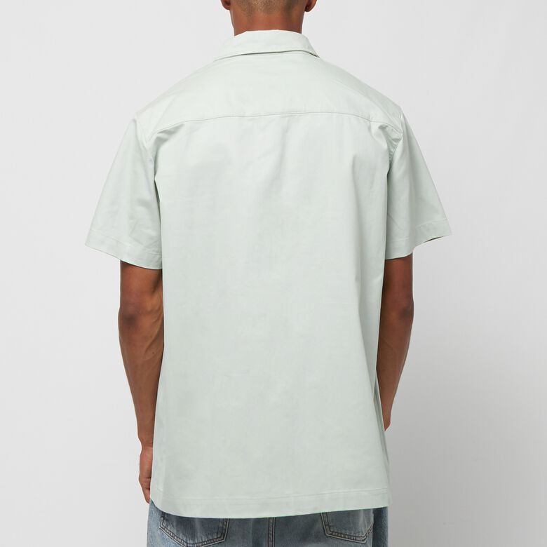 NIKE Woven Military Short-Sleeve Button-Down Shirt light silver/white