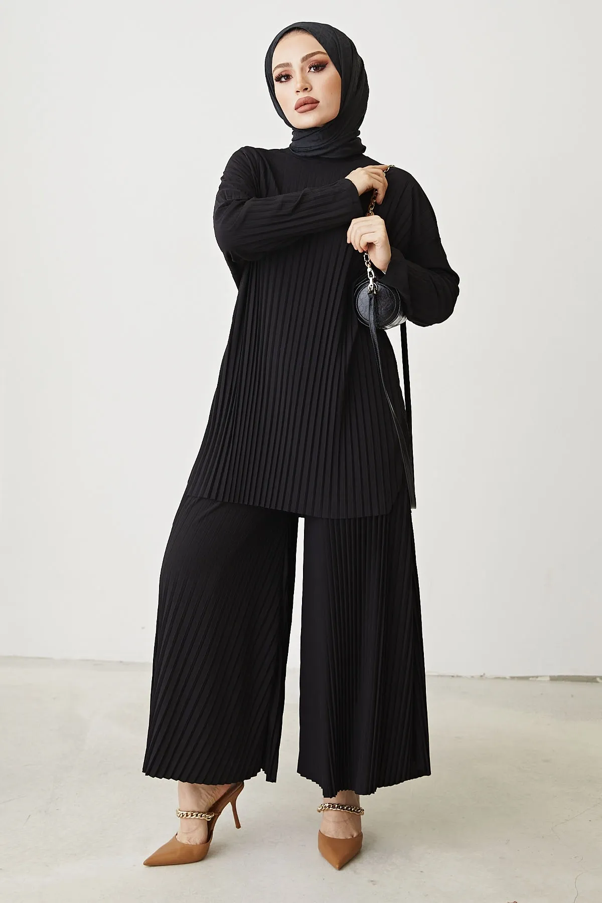 InStyle  Mila Faltenhosen-Tunika-Doppelset - Schwarz