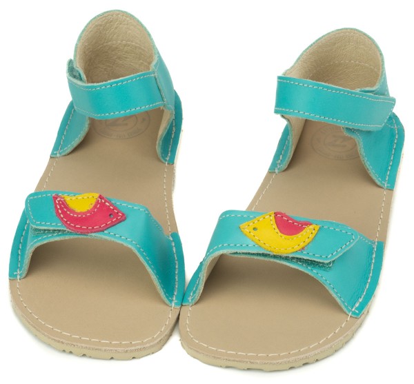 ZeaZoo ~ Sandale Ariel ~ Meerblau mit Vogel