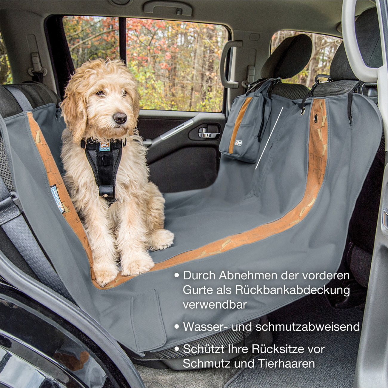 Kurgo Autozubehör Kurgo Wander-Autohängematte für Hunde grau