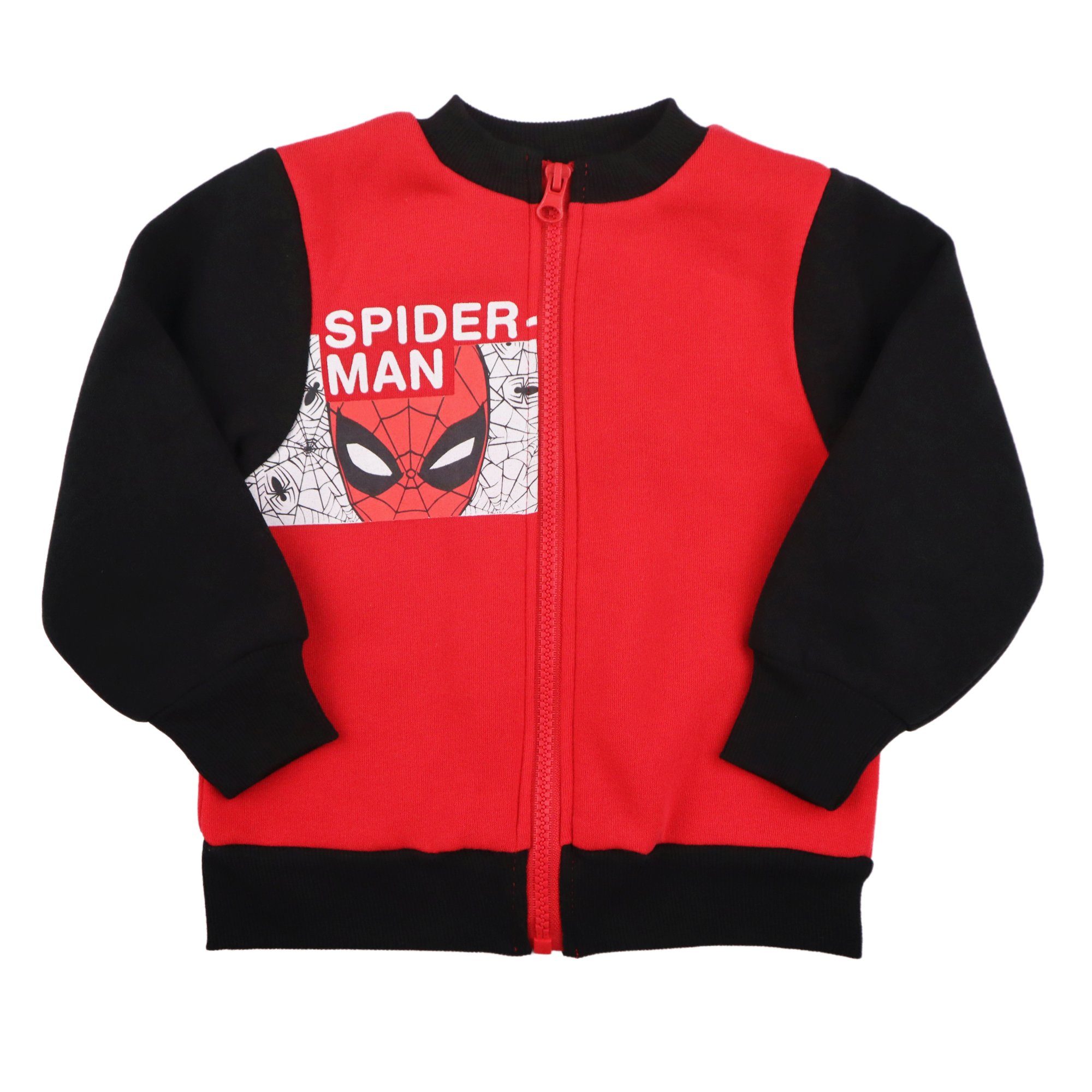 MARVEL Jogginganzug Spiderman Jungen Kinder Set Jacke plus Hose, Gr. 92 bis 128