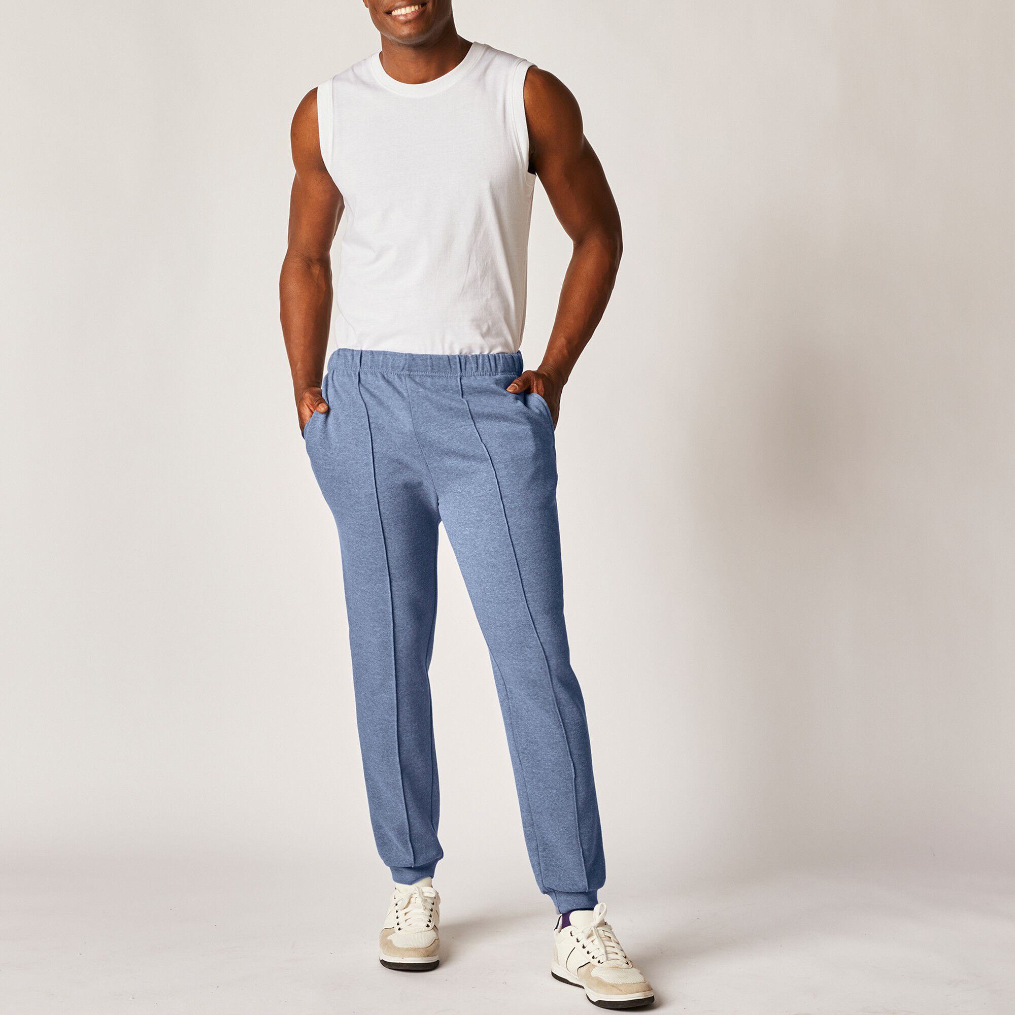 Pantalon loisirs molleton, bas resserrés