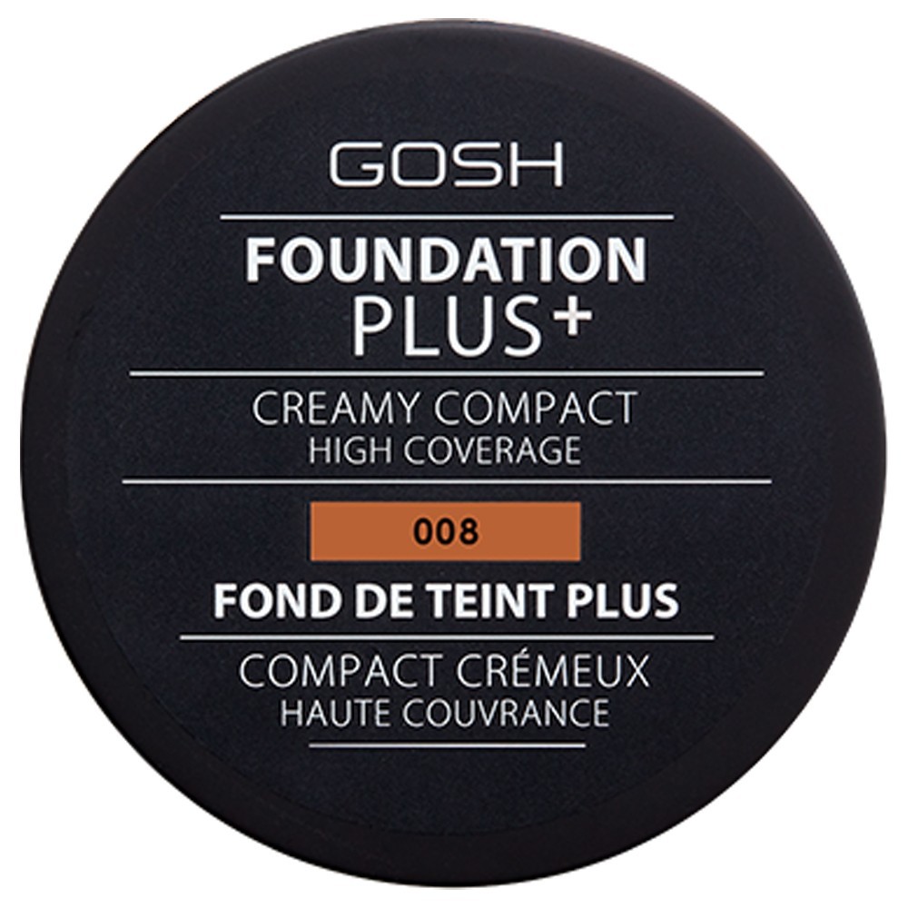 Base de maquillaje Gosh Copenhagen Plus+, compacta cremosa de alta cobertura.