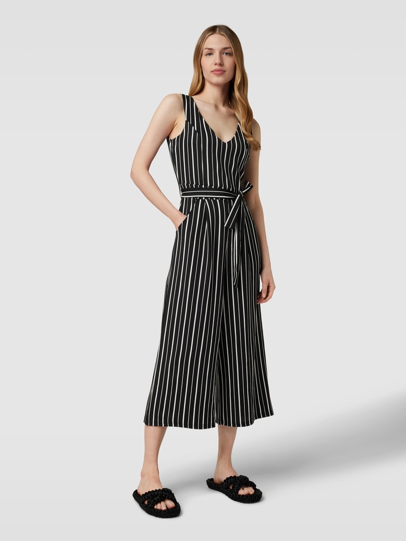 Jumpsuit mit Streifenmuster in schwarz